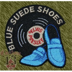 Parche bordado, blue suede...