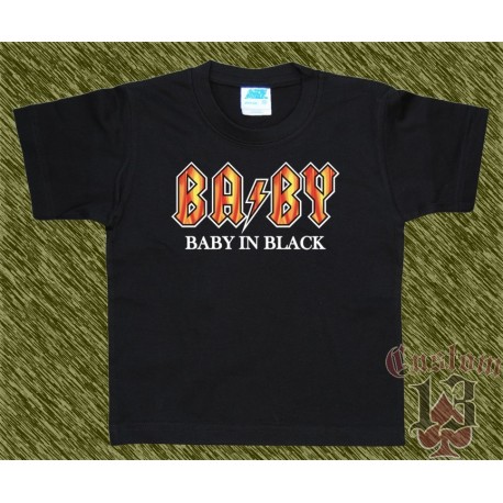 Camiseta de niños, baby in black fuego