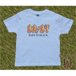 Camiseta de niños, baby in black fuego