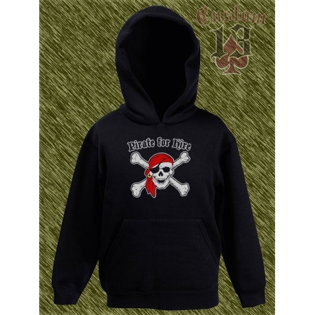 sudadera niño con capucha, pirate for hire