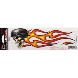 Vinilo Flame biker skull