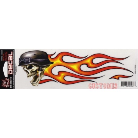 Vinilo Flame biker skull