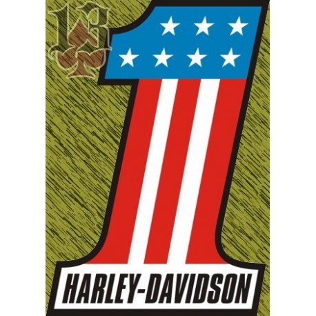 Vinilo Harley 1 bandera