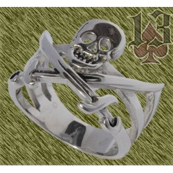 Anillo de acero, calavera sables