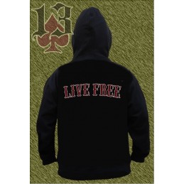 Sudadera con capucha, lone wolf, live free