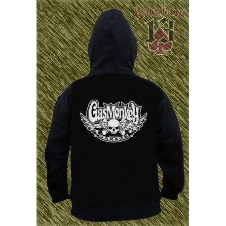 Sudadera con capucha, gas monkey, calavera