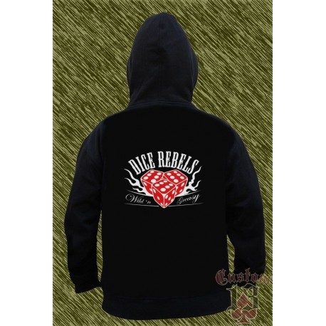 Sudadera con capucha, dice rebels