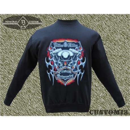 sudadera sin capucha, custom motorcycles