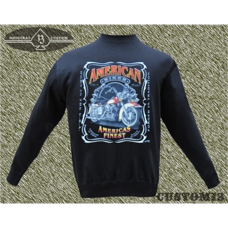 sudadera sin capucha, american biker