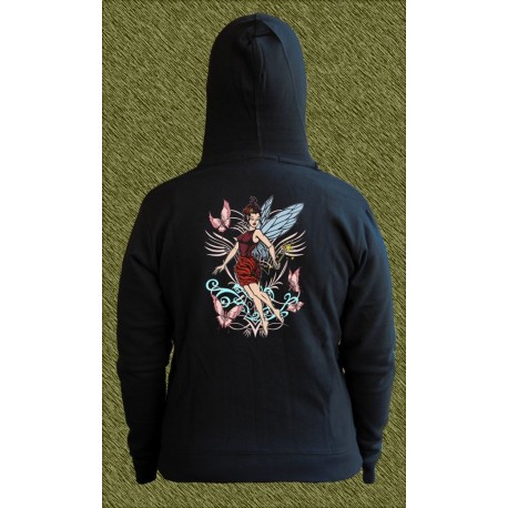 sudadera con capucha de mujer, hada de mariposas