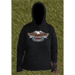 sudadera con capucha de mujer, harley davidson, aguila