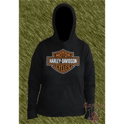 sudadera con capucha de mujer, harley davidson, logo