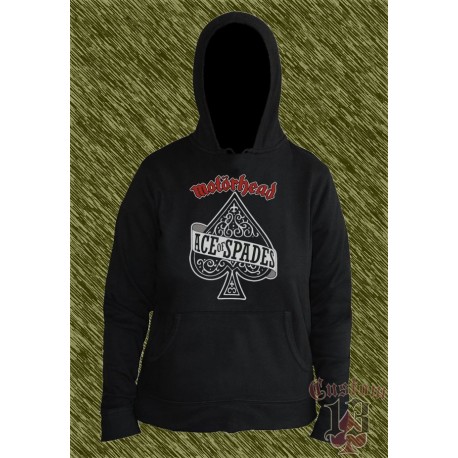 sudadera con capucha de mujer, motorhead, ace of spades