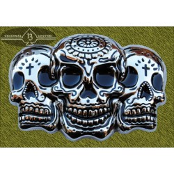 hebilla tres calaveras mexicanas