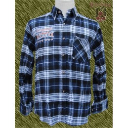 Camisa franela cuadros azul marino, Redneck