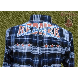 Camisa franela cuadros azul marino, Redneck