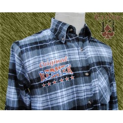 Camisa franela cuadros gris, Redneck