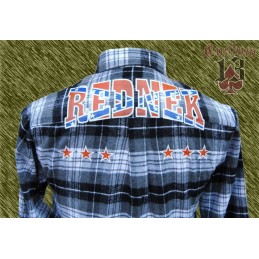 Camisa franela cuadros gris, Redneck