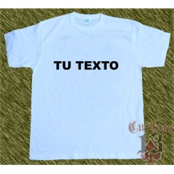 Camiseta blanca algodón, personalizada