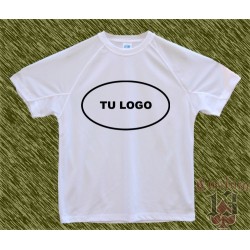 Camiseta blanca polyester, personalizada