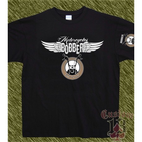 Camiseta negra, motorcycles bobber