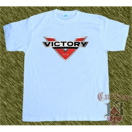 Camiseta blanca, victory, logo