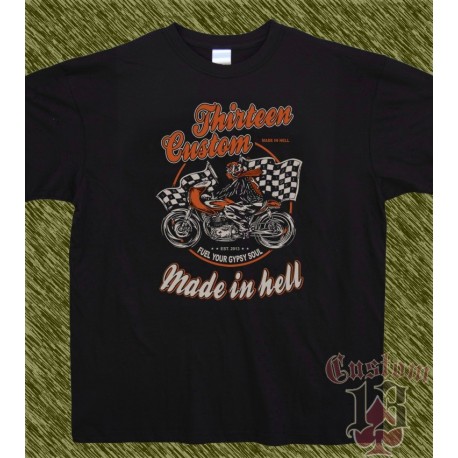 Camiseta, cafe racer, made in hell