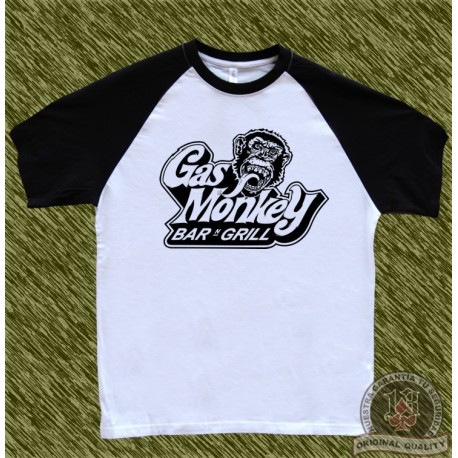 camiseta beisbol, gas monkey, bar n grill