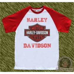 camiseta beisbol, harley roja