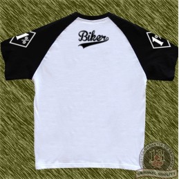 camiseta beisbol, biker negra