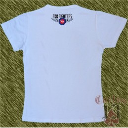 Camiseta blanca de mujer, foo fighters