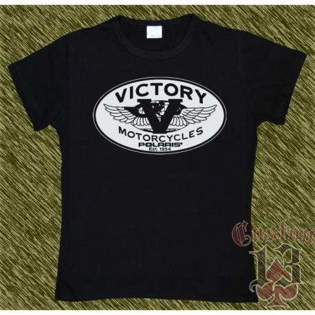 Camiseta negra de mujer, victory world