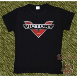 Camiseta negra de mujer, victory, logo