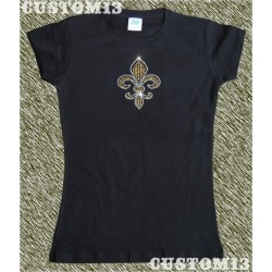 Camiseta pedrería mujer, Flor de Lis