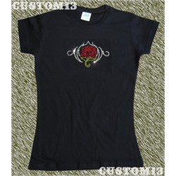 Camiseta pedrería mujer, Rosa