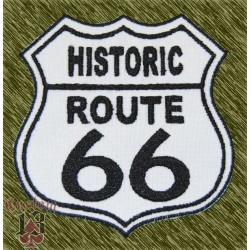 Parche bordado, historic route 66, blanco