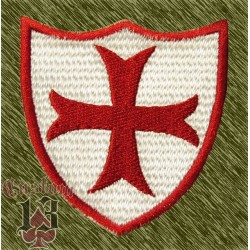 Parche bordado, templario escudo