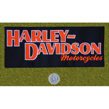 Parche Harley Davidson letras naranjas