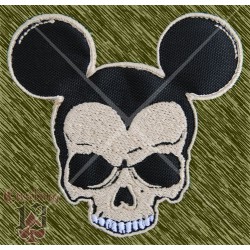 Parche bordado, calavera mickey