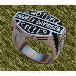 Anillo de acero, harley davidson, sello plano