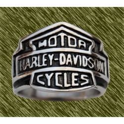 Anillo de acero, harley davidson, sello curvado