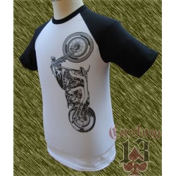 Camiseta, moto lateral