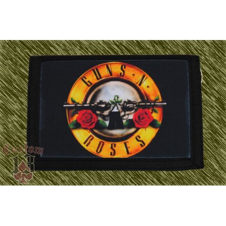 cartera nylon con cadena, guns n roses, logo