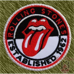 Parche bordado, rolling stones, stablished 1962