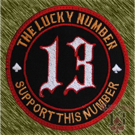 Parche bordado, 13 the lucky number