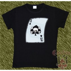 Camiseta negra de mujer, as de picas pirata