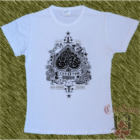 Camiseta blanca de mujer, cus13tom