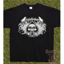 Camiseta negra, calavera pica