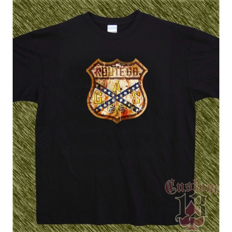 Camiseta negra, route 66, southern