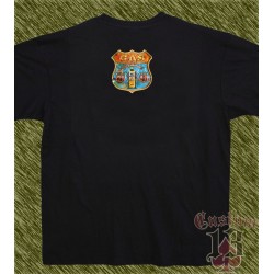 Camiseta negra, route 66, surtidor